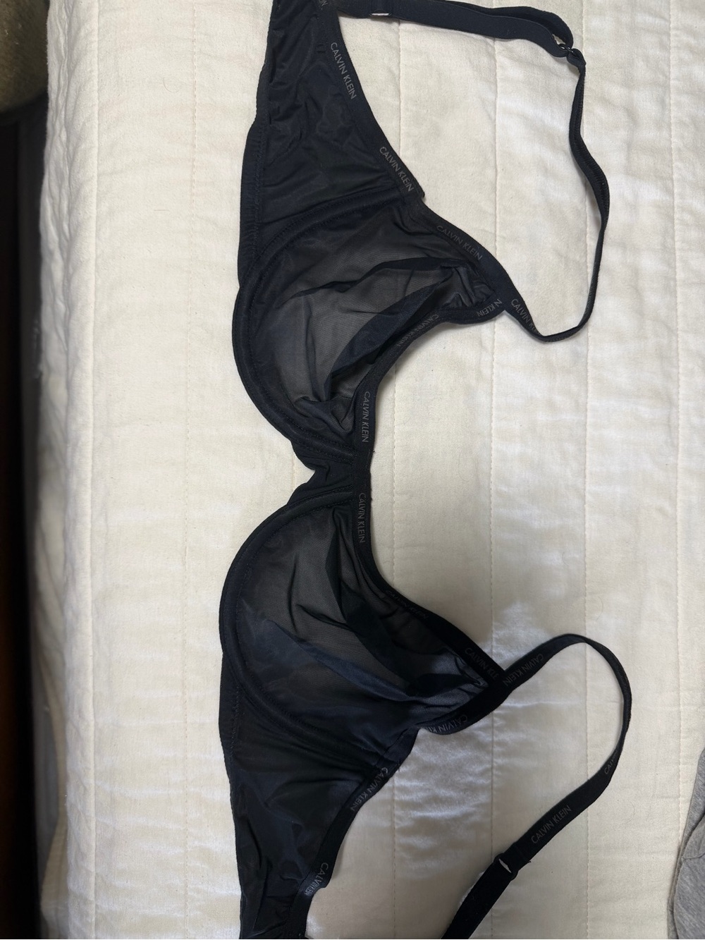 Calvin Klein Black Sheer Mesh Underwire Bra